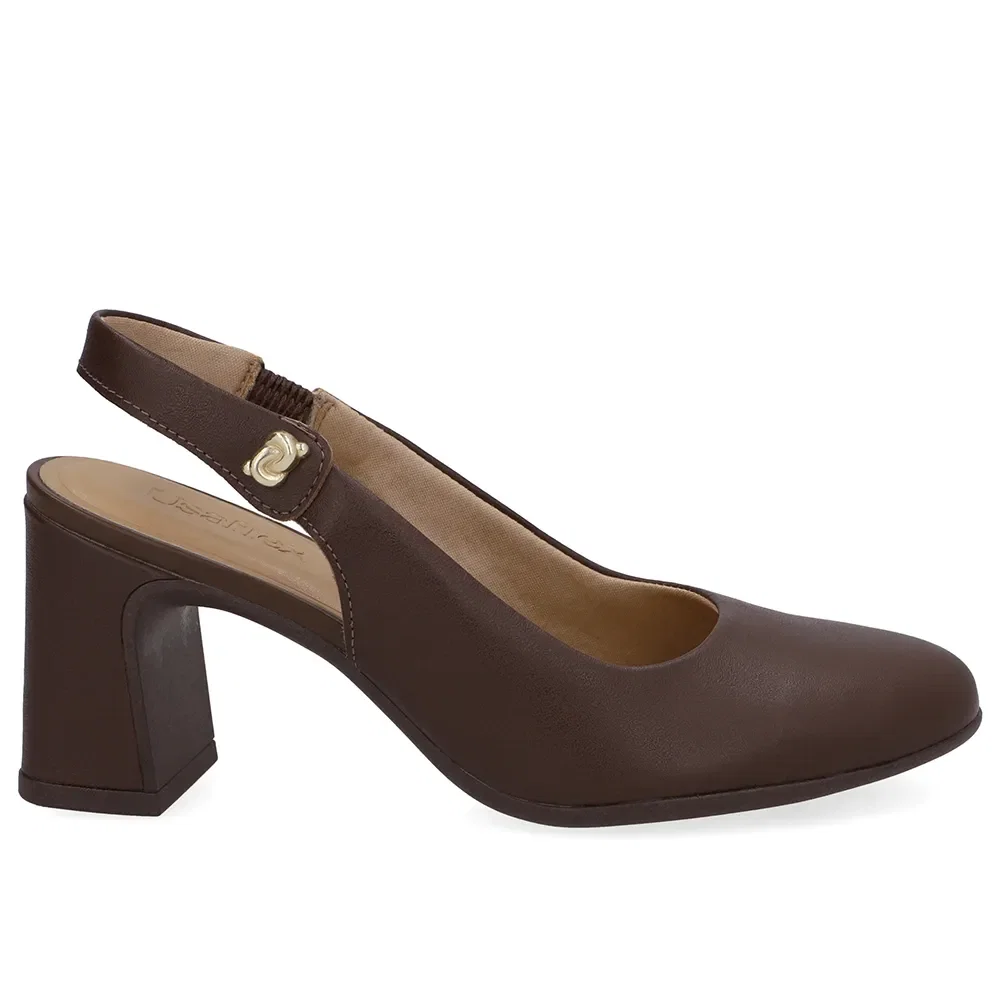 Slingback Marrom Pinhão Couro Detalhe Nó — imagem 1