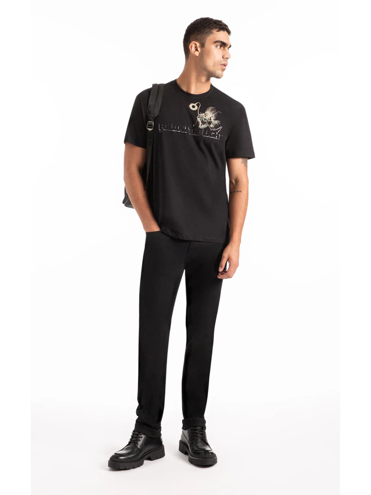 Calça First Black Slim Lav. Amaciado