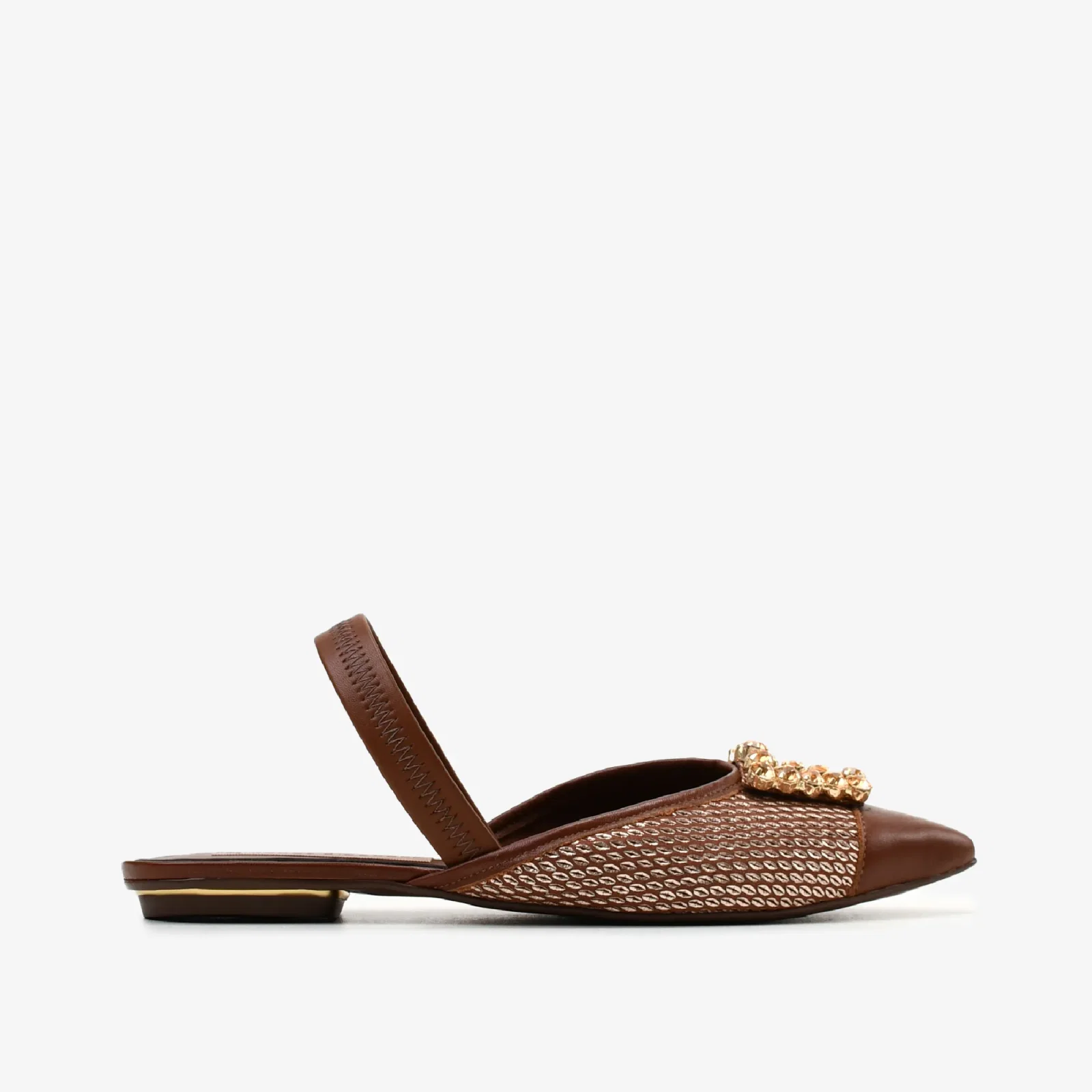Slingback Marrom Tabaco Couro