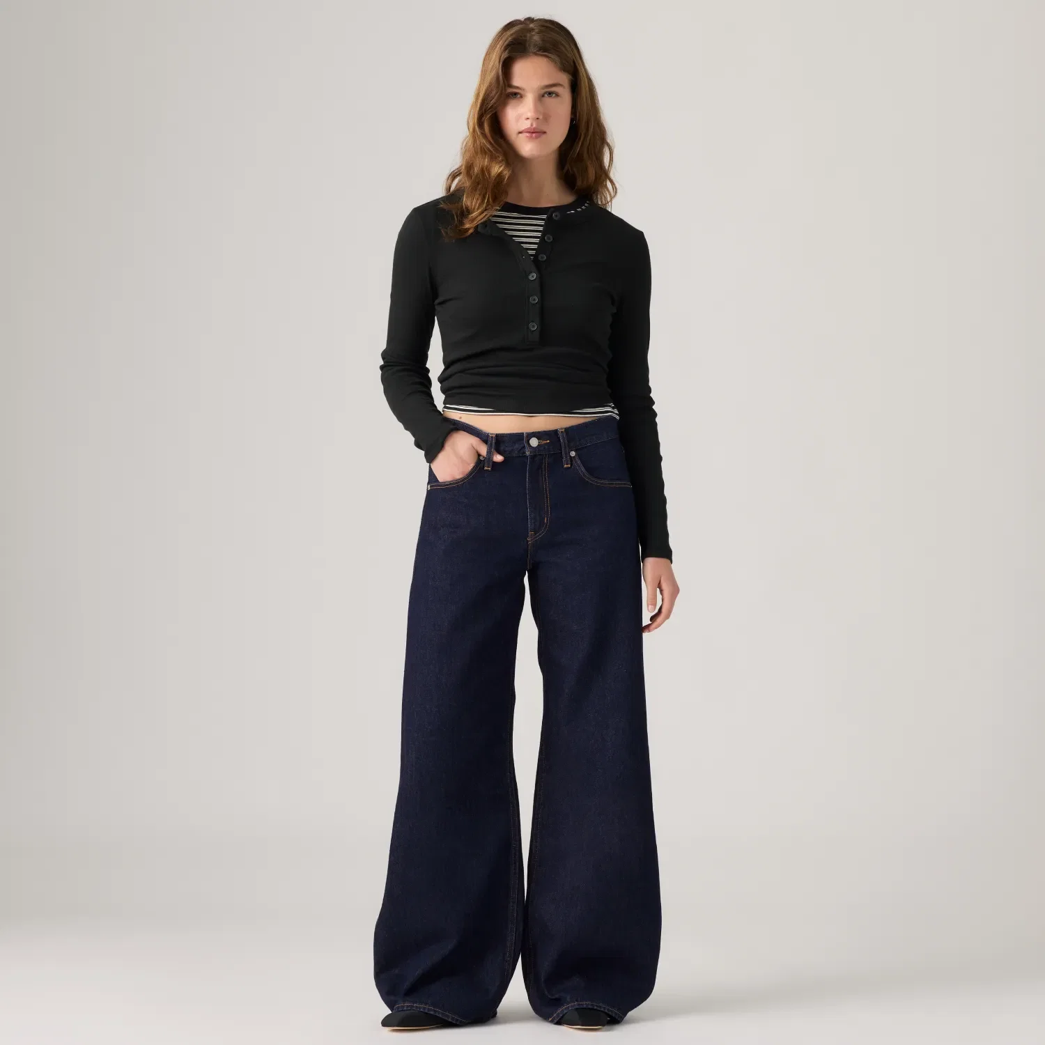 Calça Jeans Levi's® Teardrop Wideleg Lavagem Escura