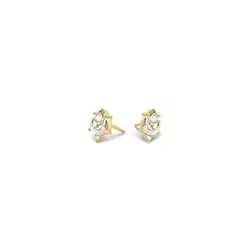 Brinco Baby em Ouro Amarelo 18k com Topázios Incolores e Diamantes — imagem 1