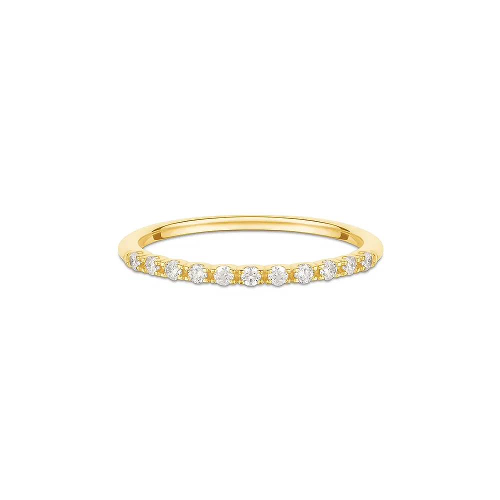 Meia Aliança Eternity em Ouro Amarelo 18k com Diamantes 0,17 ct — imagem 1