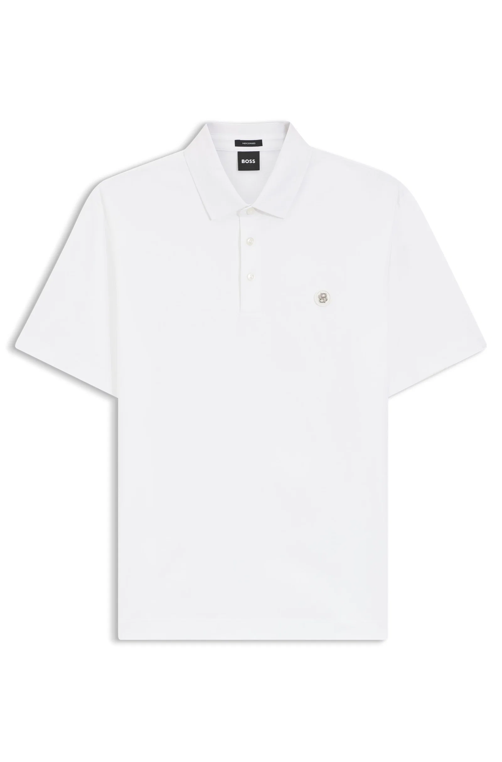 Polo De Algodão Mercerizado Com Monograma Double B