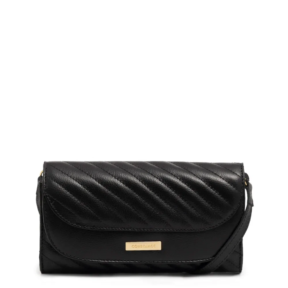 Bolsa Clutch Couro Preta