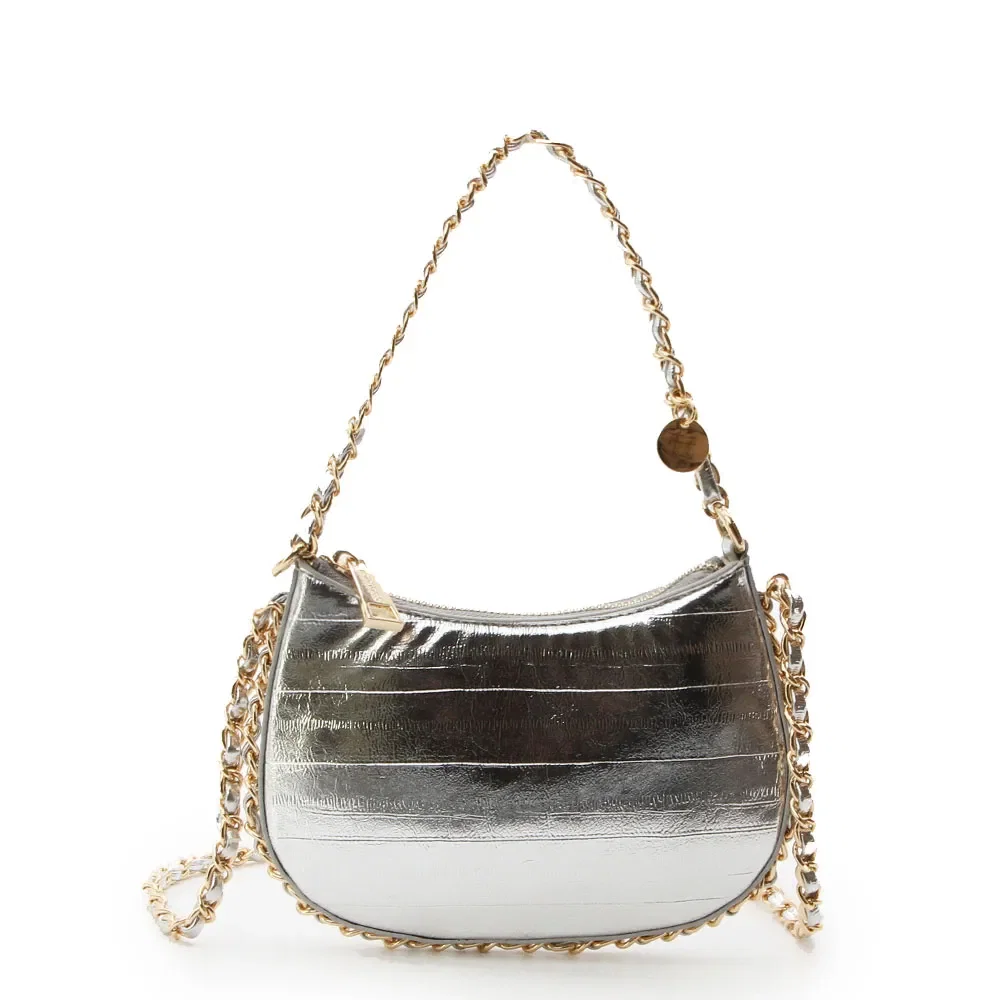 Bolsa Pequena Verniz Prata