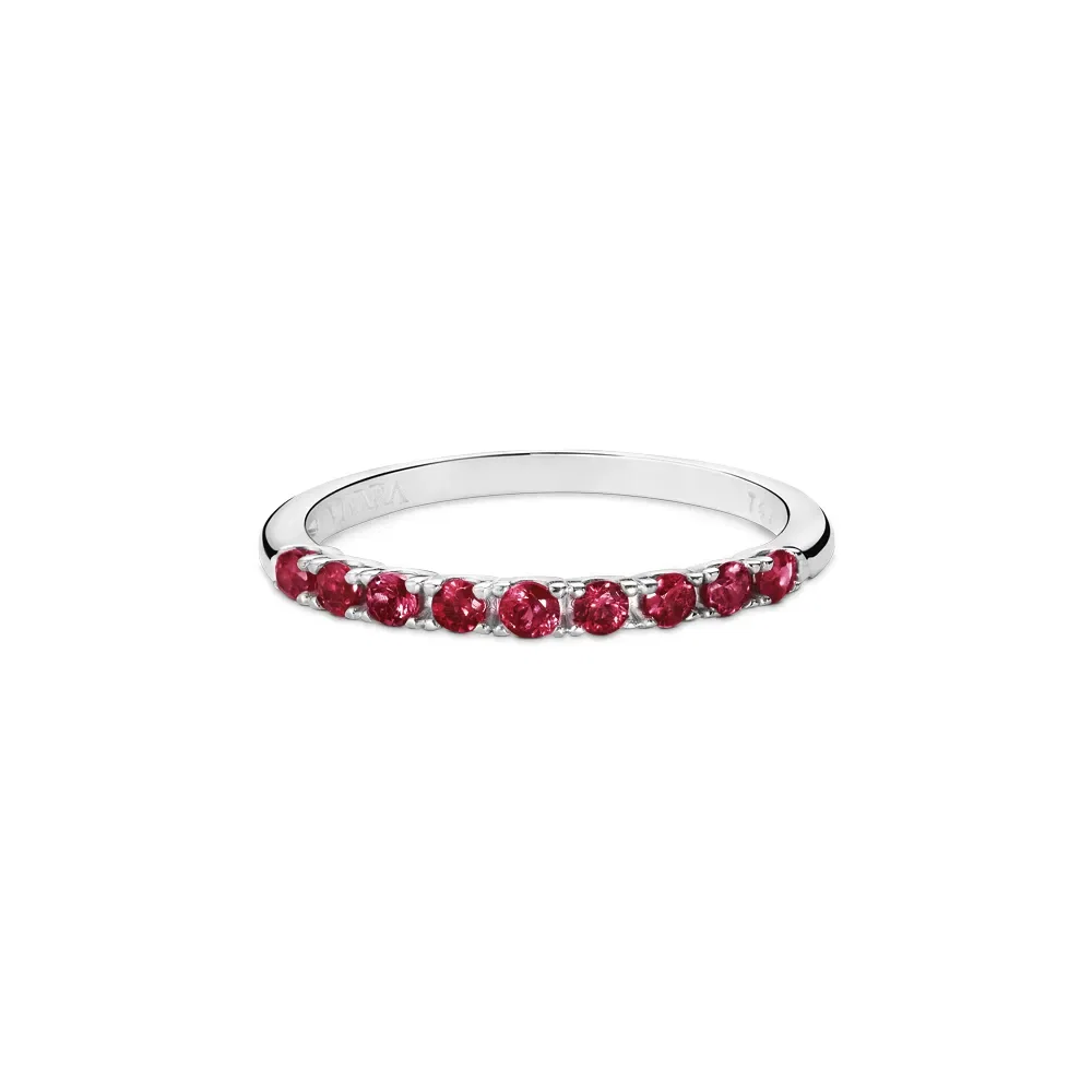 Meia Aliança Oriental em Ouro Branco 18k com Rubis — imagem 1