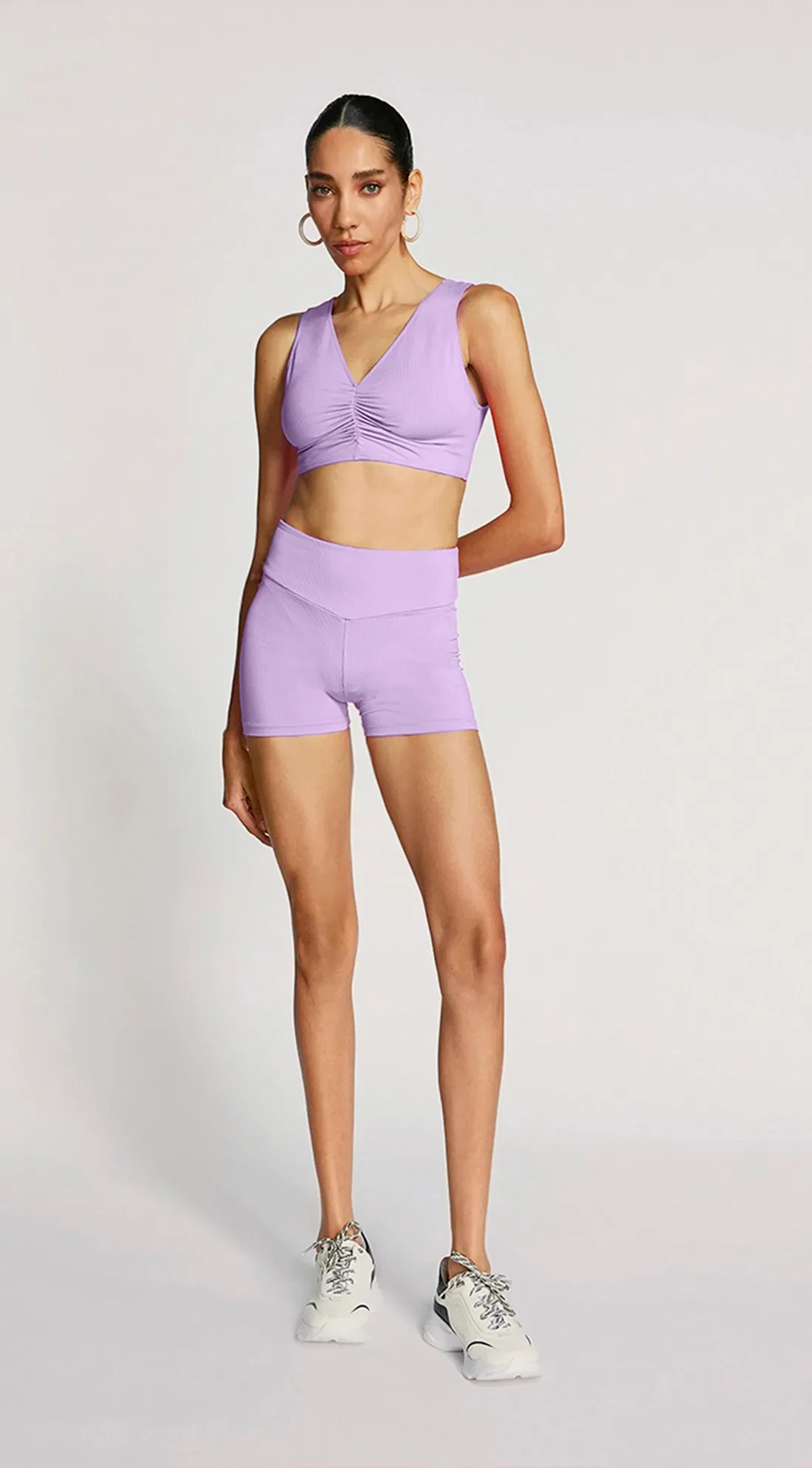 Conjunto Morena Rosa Top E Shorts Básico Lilas