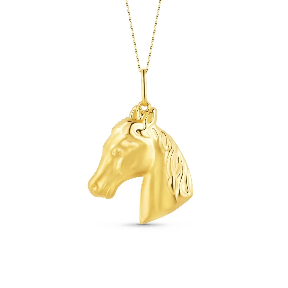 Pingente Medalha Cavalo em Ouro Amarelo 18k, 41mm — imagem 1