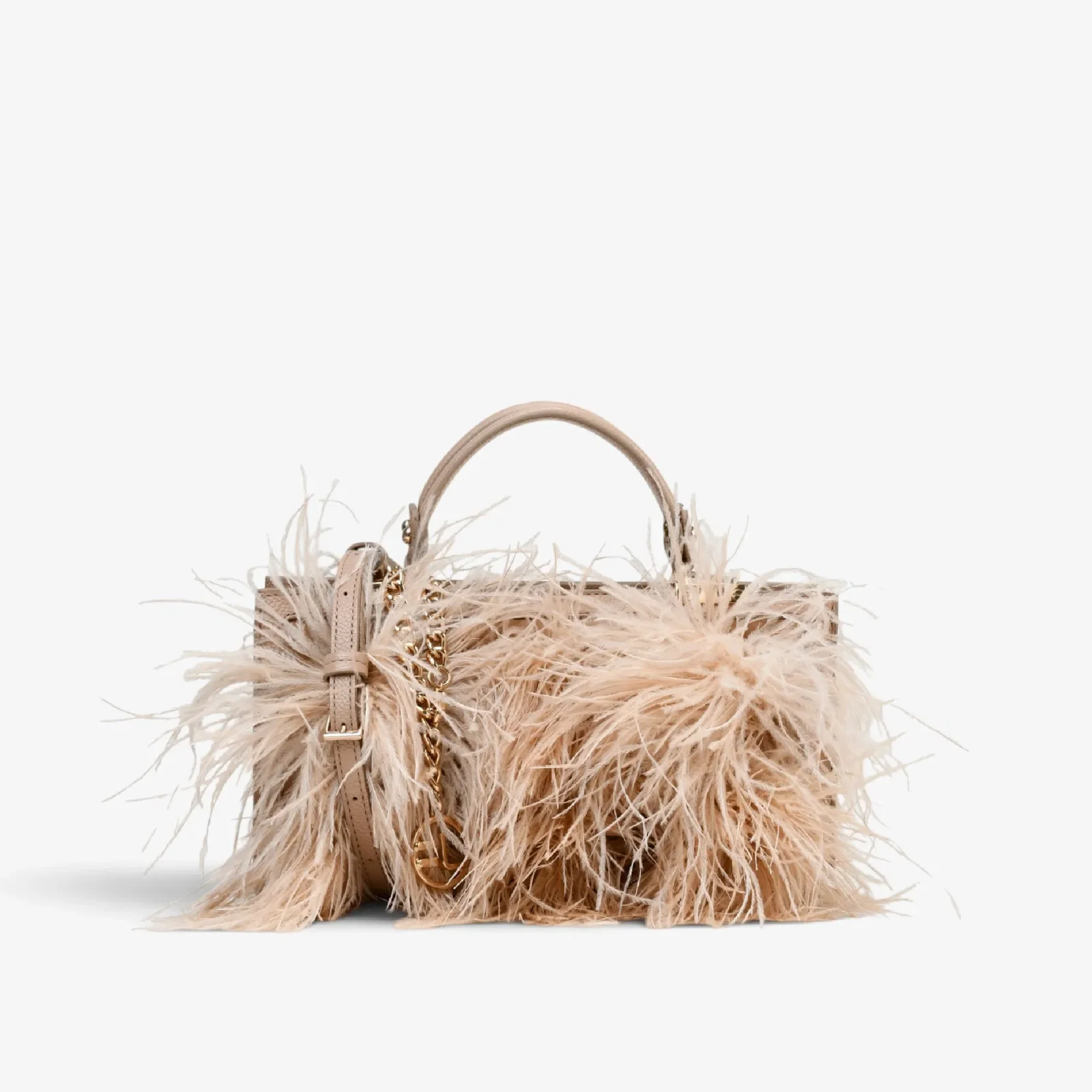 Bolsa Tote Plumas Nude Areia Couro — imagem 1
