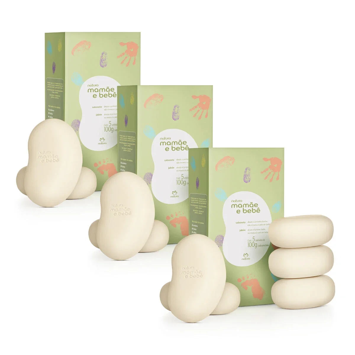 Kit Sabonete em Barra Natura Mamãe e Bebê Clássico (3 caixas)
