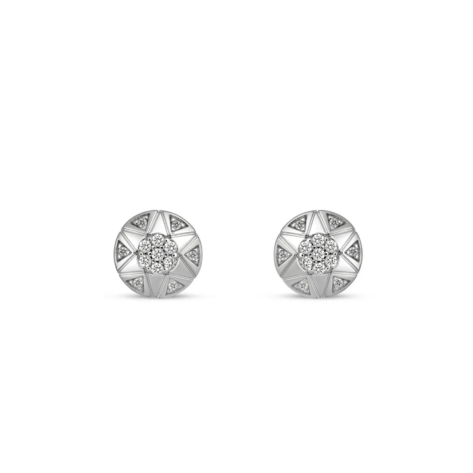 Brinco Soleil em Ouro Amarelo 18k com Banho de Ródio Branco e Diamantes, 0,20ct — imagem 1