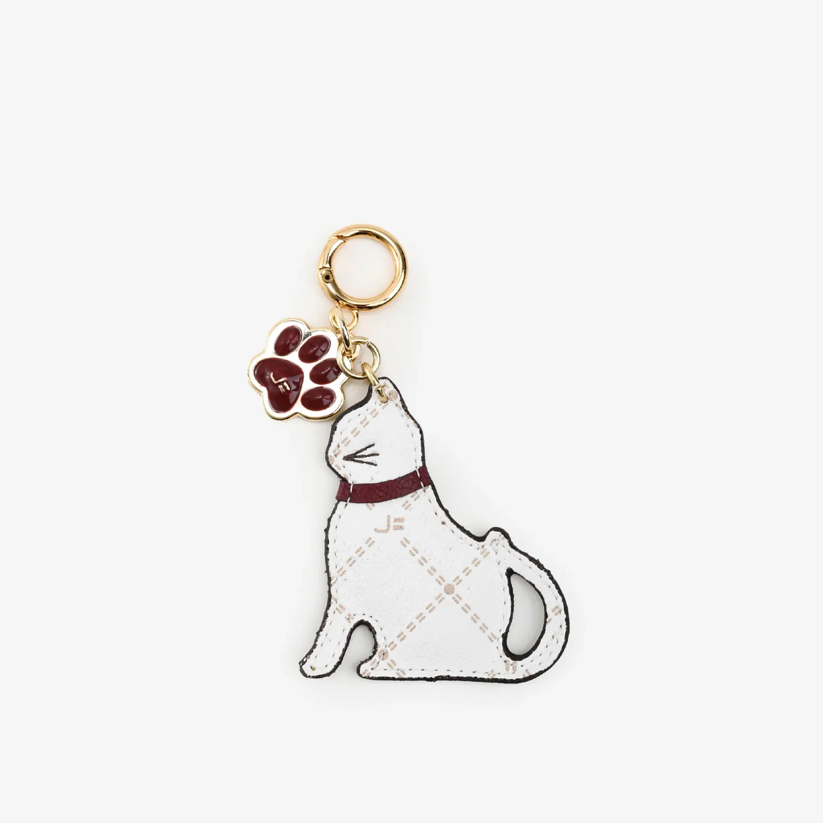 Bag Charm Pet Monograma Off White Couro