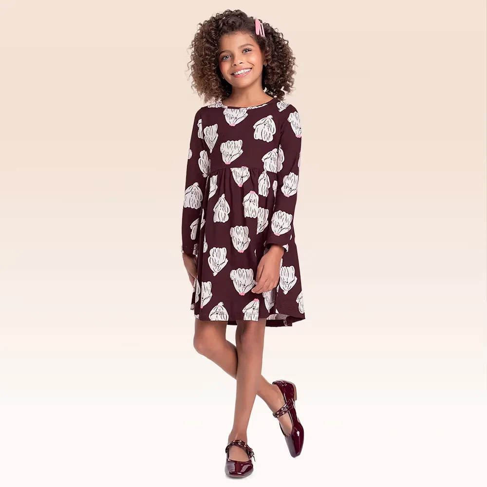 Vestido manga longa