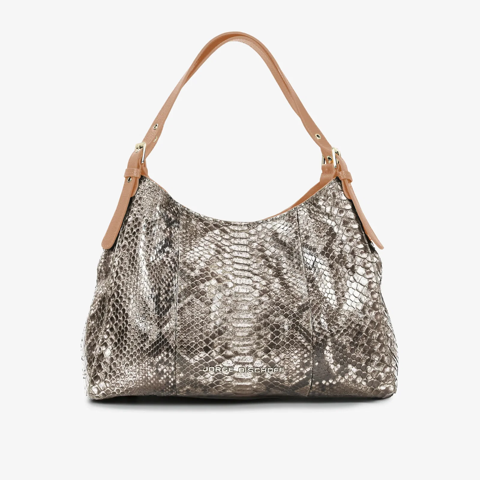 Bolsa Hobo Nude Natural Cobra Python