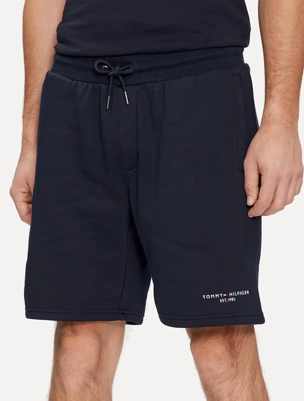 Bermuda Tommy Hilfiger Moletom Masculina Small Logo Preta