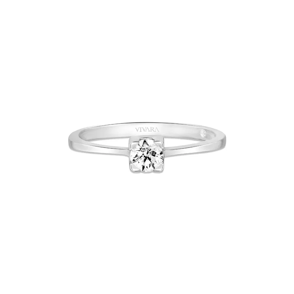 Anel Solitário Forever em Ouro Branco 18k com 0,26ct de Diamante — imagem 1