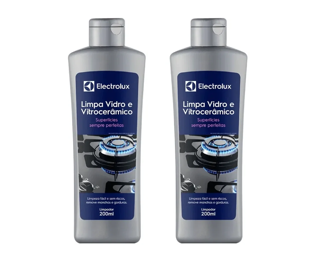 Kit Limpa Vidro e Vitrocerâmico de Indução Electrolux Remove Manchas e Gorduras 2 unidades