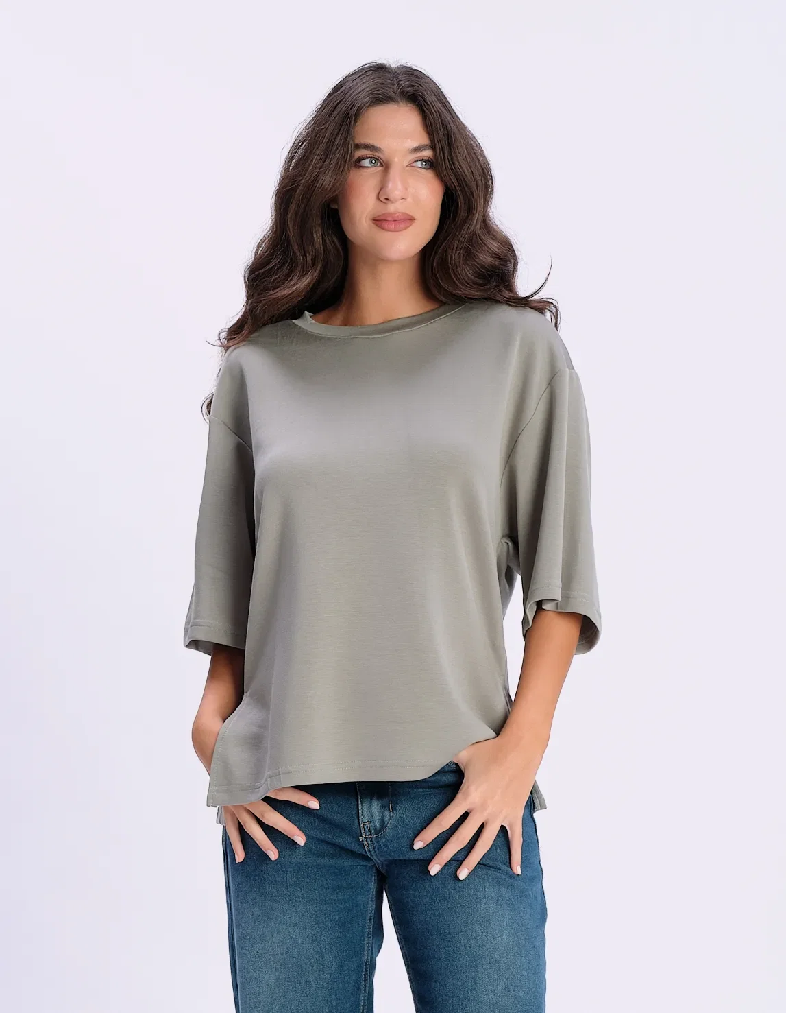Blusa Ampla Decote Canoa - Verde
