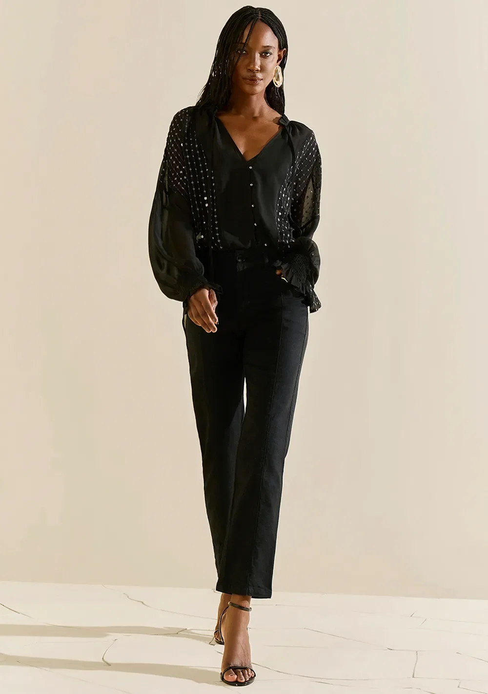 Calça Morena Rosa Skinny Média Preto — imagem 1