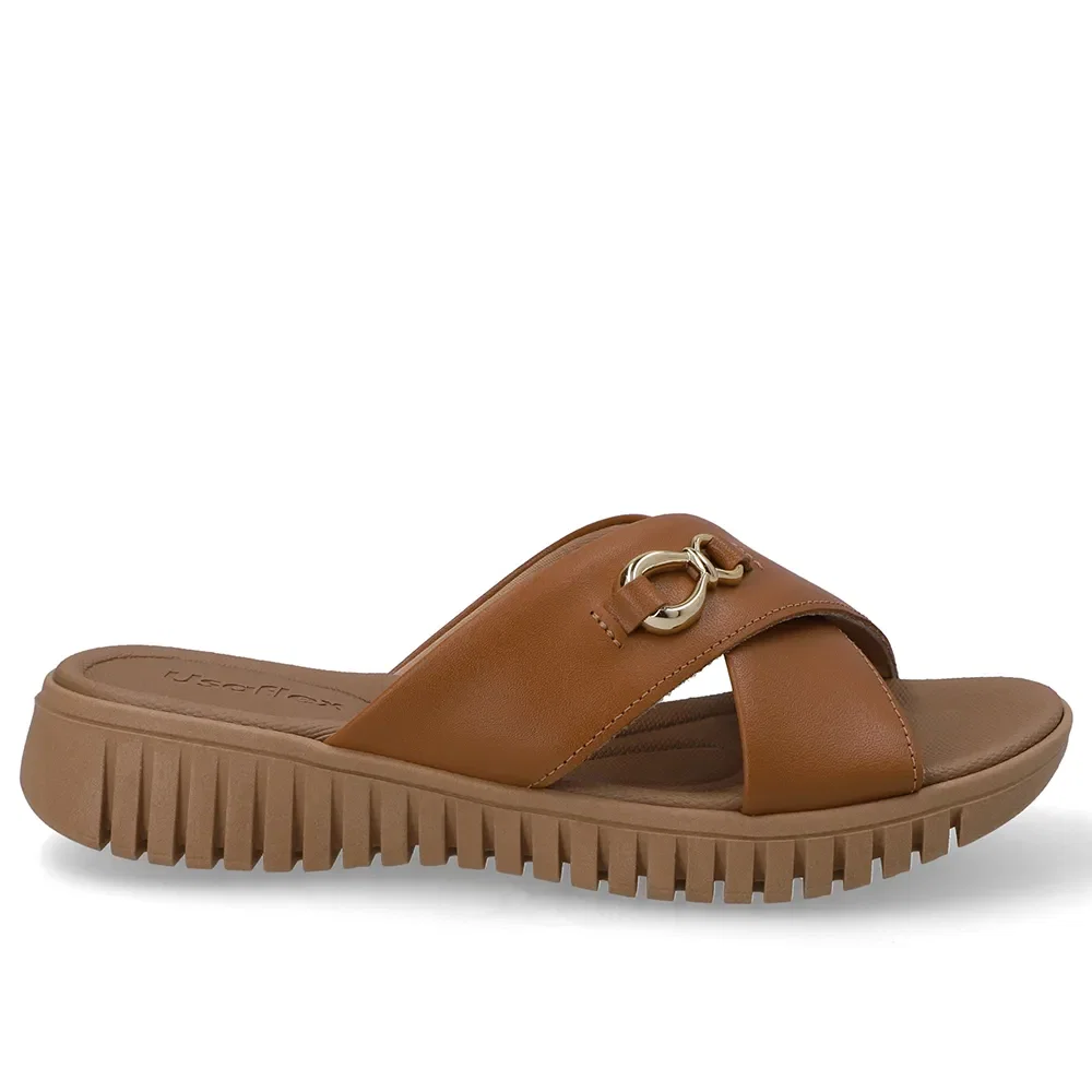 Tamanco Plataforma Couro Marrom Top — imagem 1