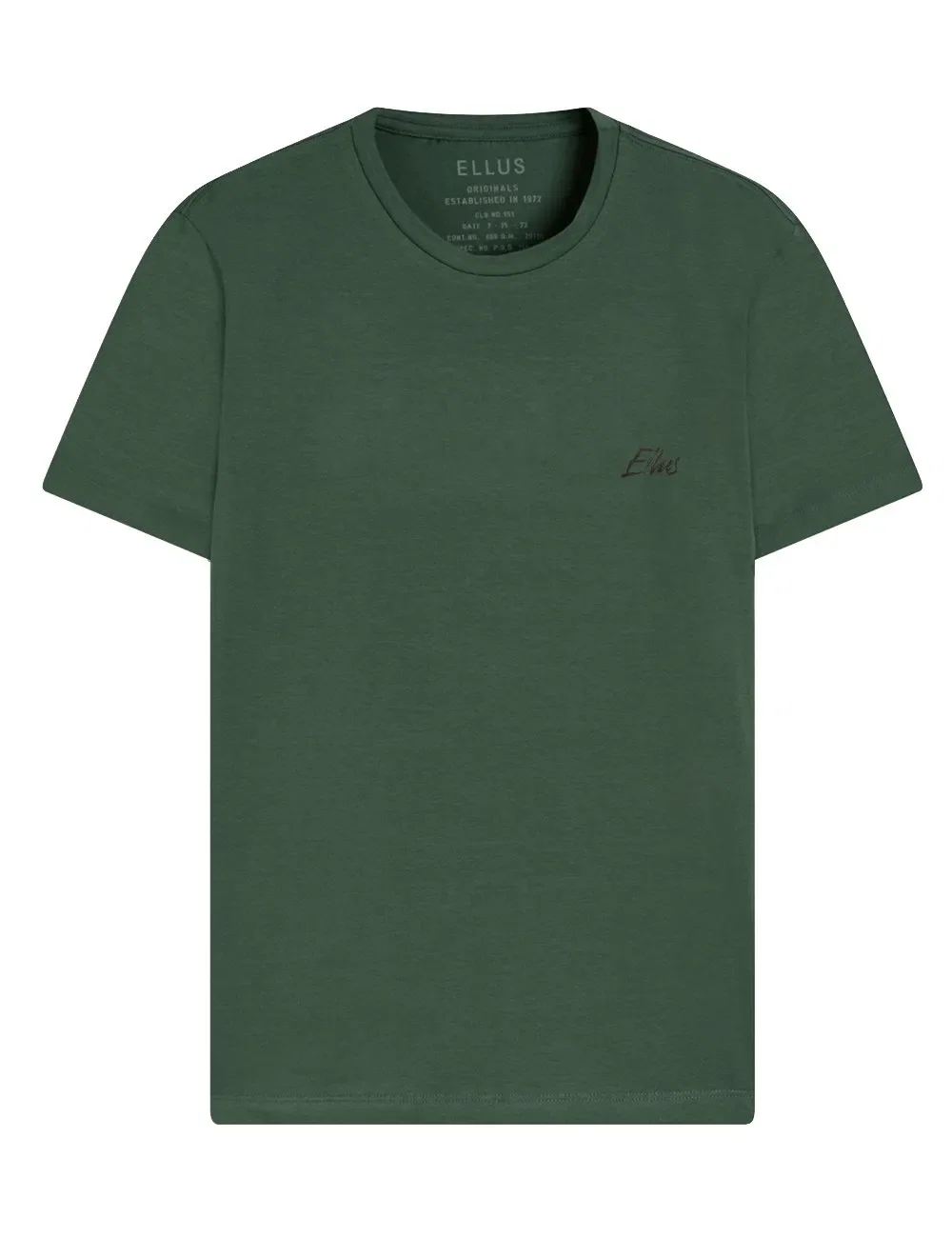 Camiseta Ellus Masculina Cotton Fine Aquarela Classic Verde Militar