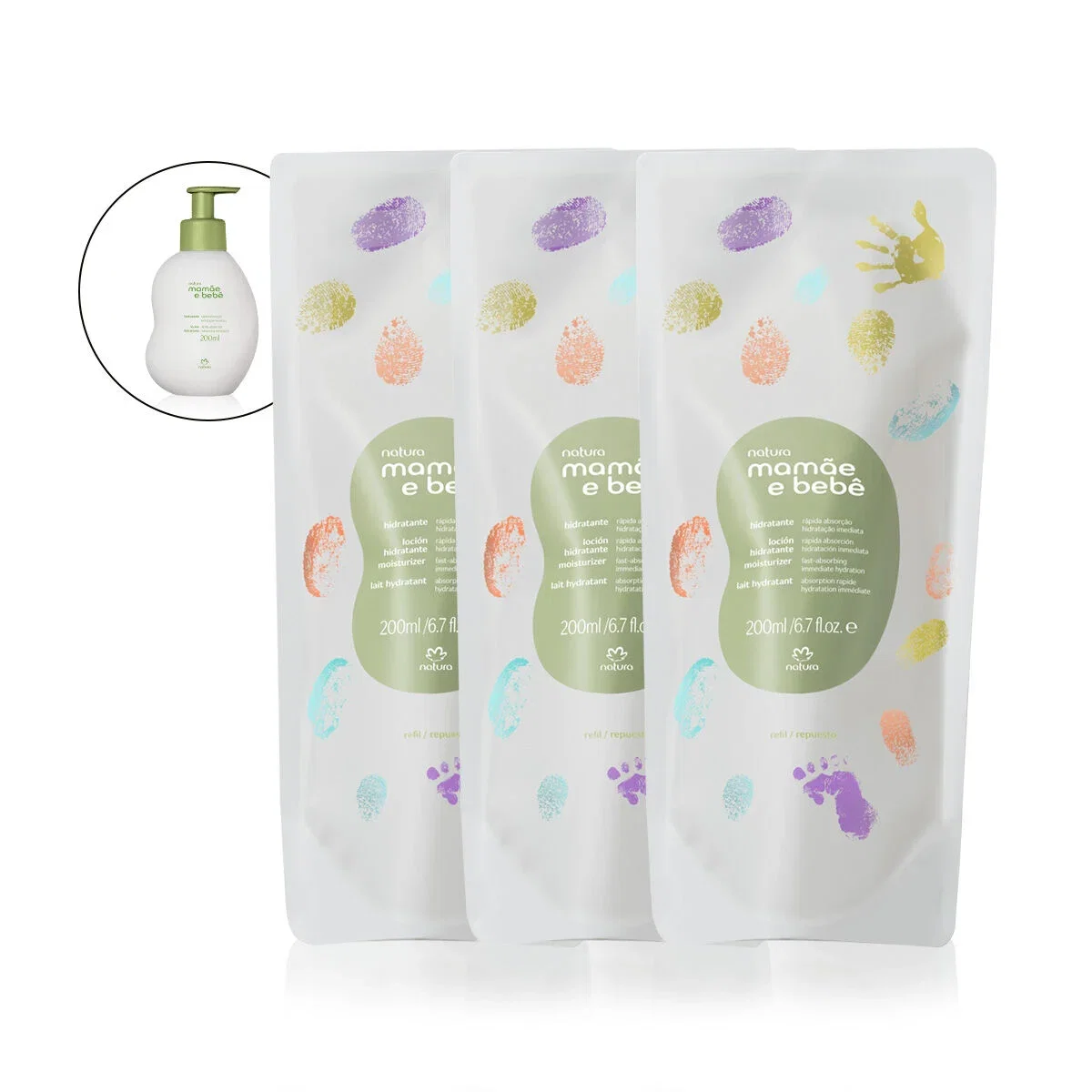 Kit Trio de Refis Hidratante Mamãe e Bebê (3 unidades)