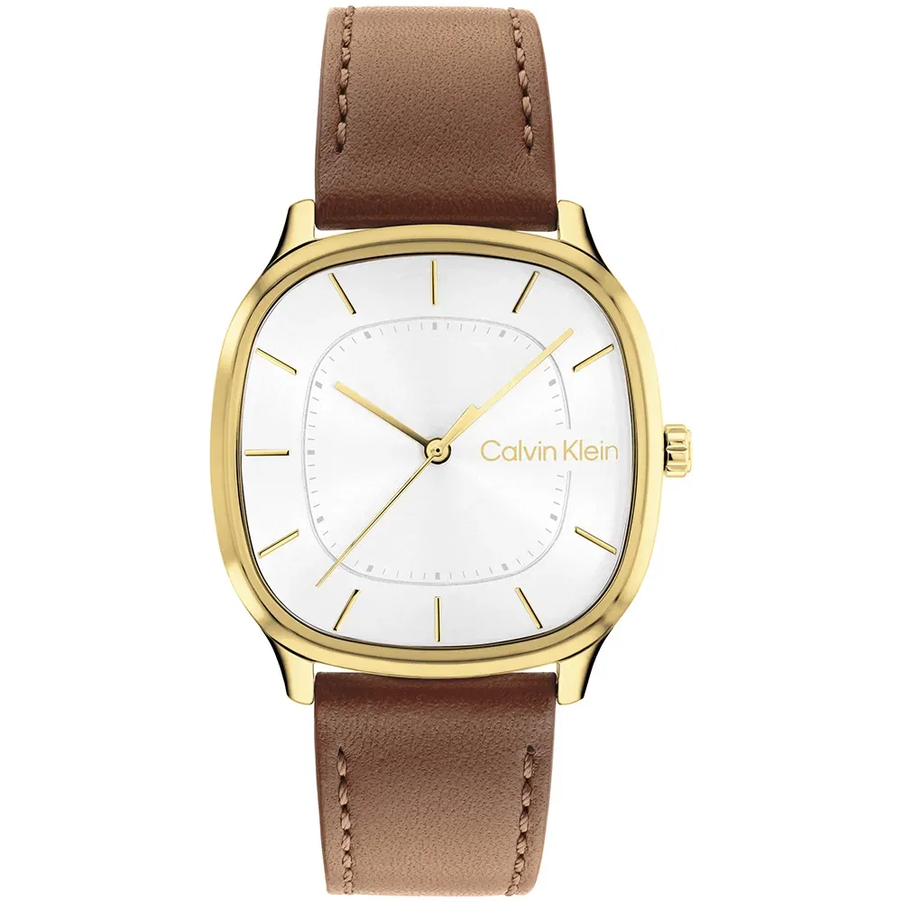 Relógio Calvin Klein CK Shape Masculino em Couro Marrom 25200578 — imagem 1