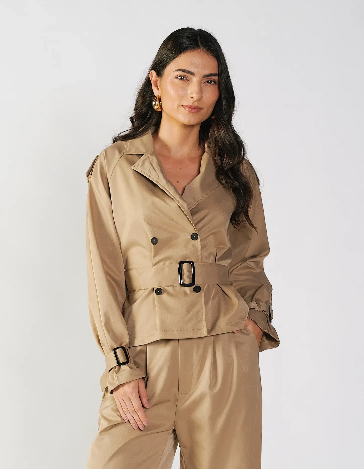 Trech Coat Curto - Bege