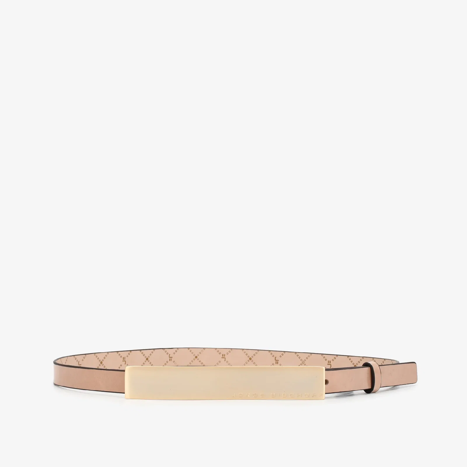 Cinto Nude Dourado Monograma Jb Couro — imagem 1