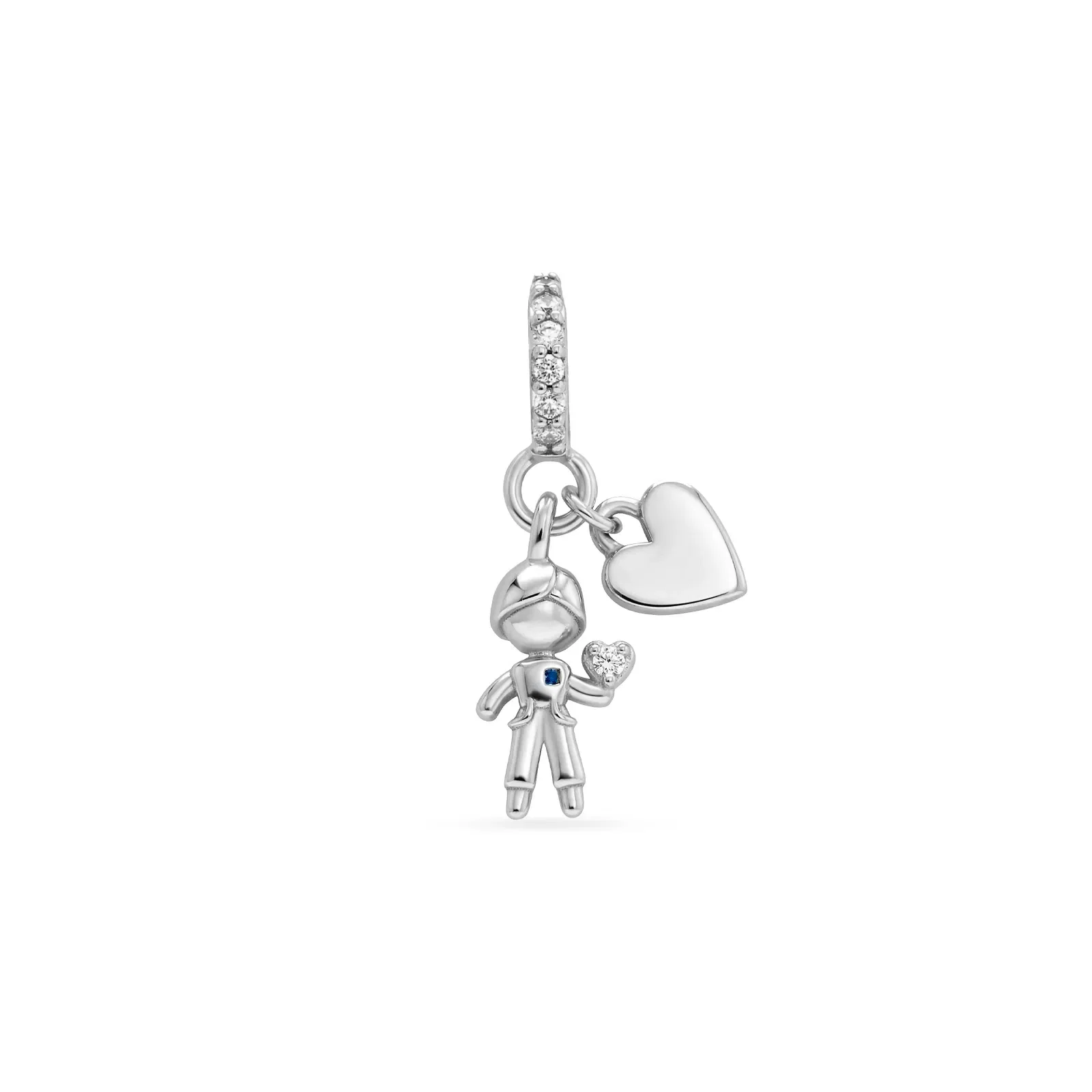 Pingente Life Mama Menino em Prata 925 com Zircônia Incolor — imagem 1