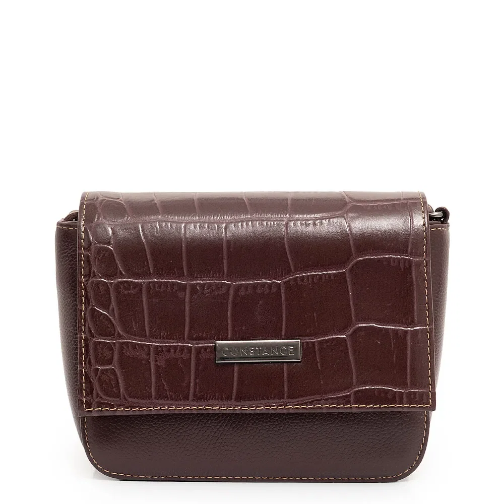Bolsa Tiracolo Couro Texturizado Bordô