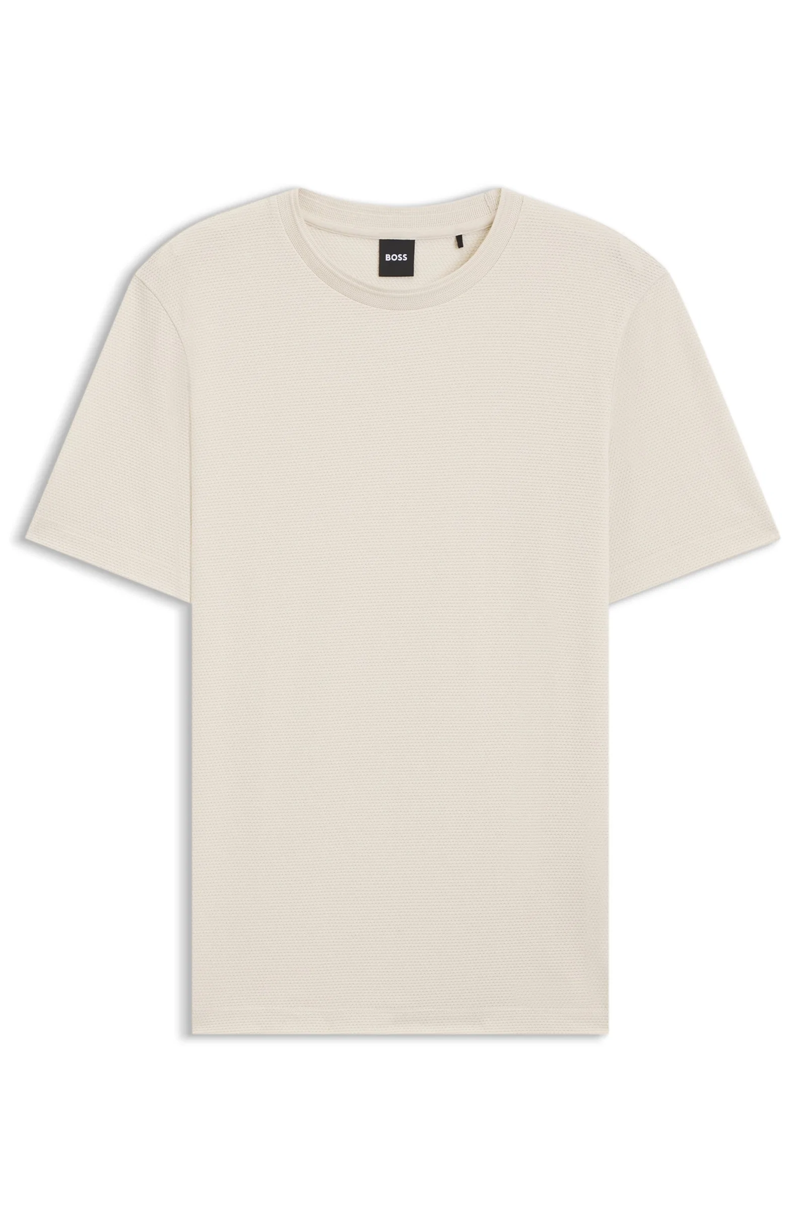 Camiseta De Mistura De Algodão Com Estrutura Jacquard Em Relevo — imagem 1