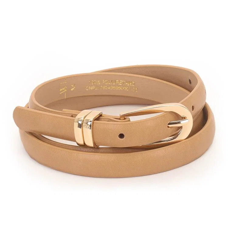 Cinto Feminino Fivela Arredondada E Passantes Personalizados 1.5cm
