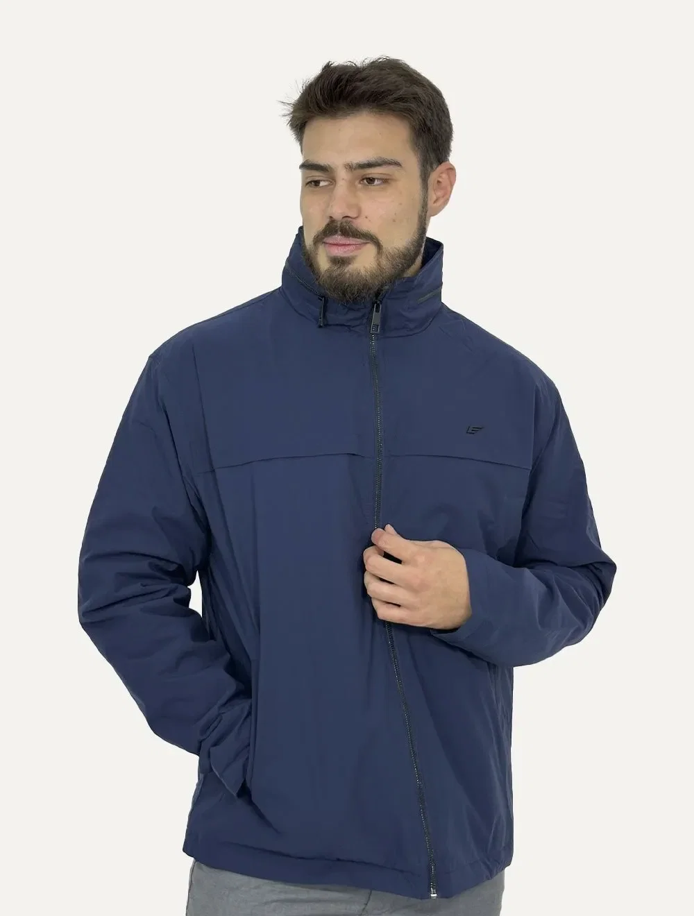 Jaqueta Ellus Masculina Nylon Paper W Hood Azul Marinho