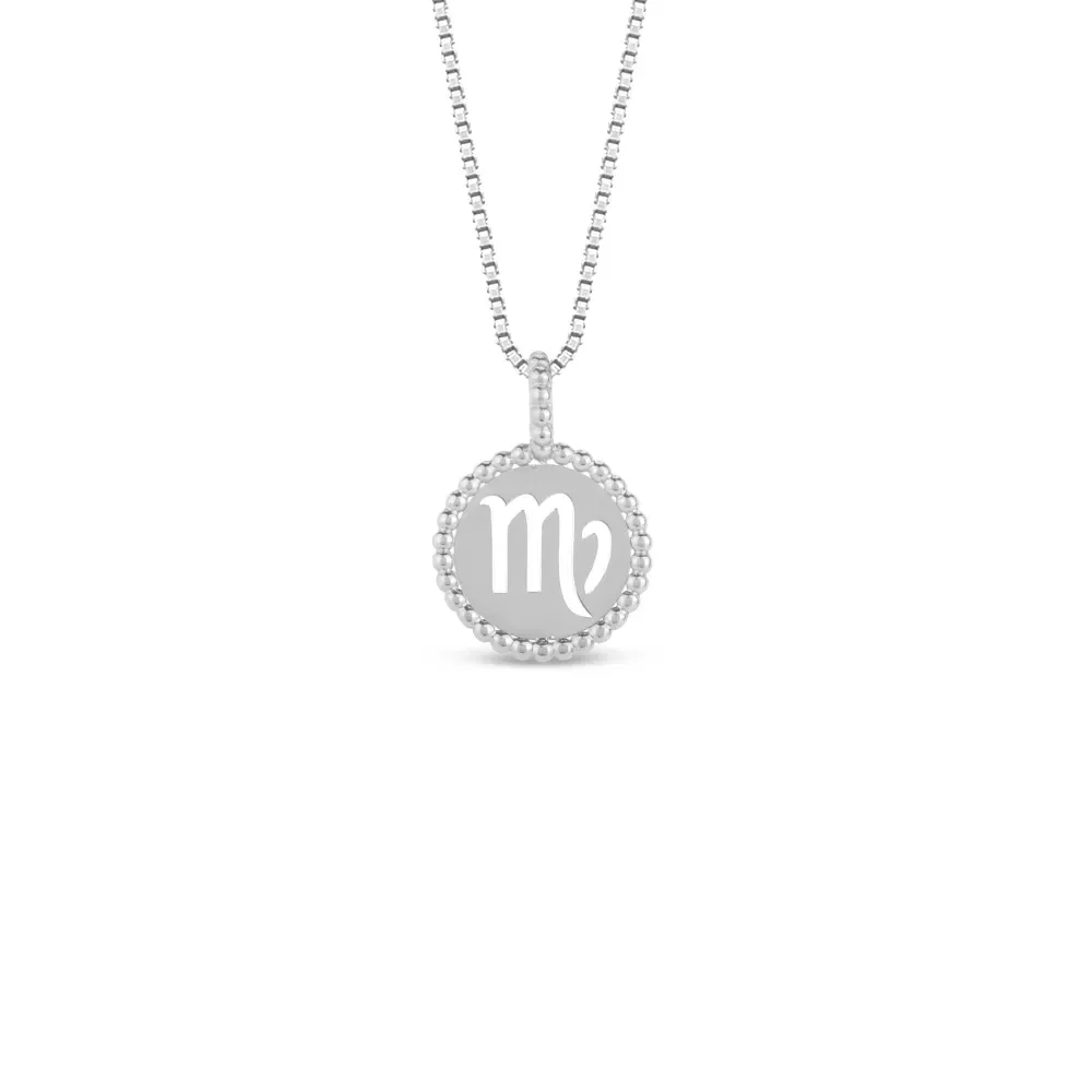 Pingente Signo Virgem em Ouro Branco 18k, 15mm — imagem 1