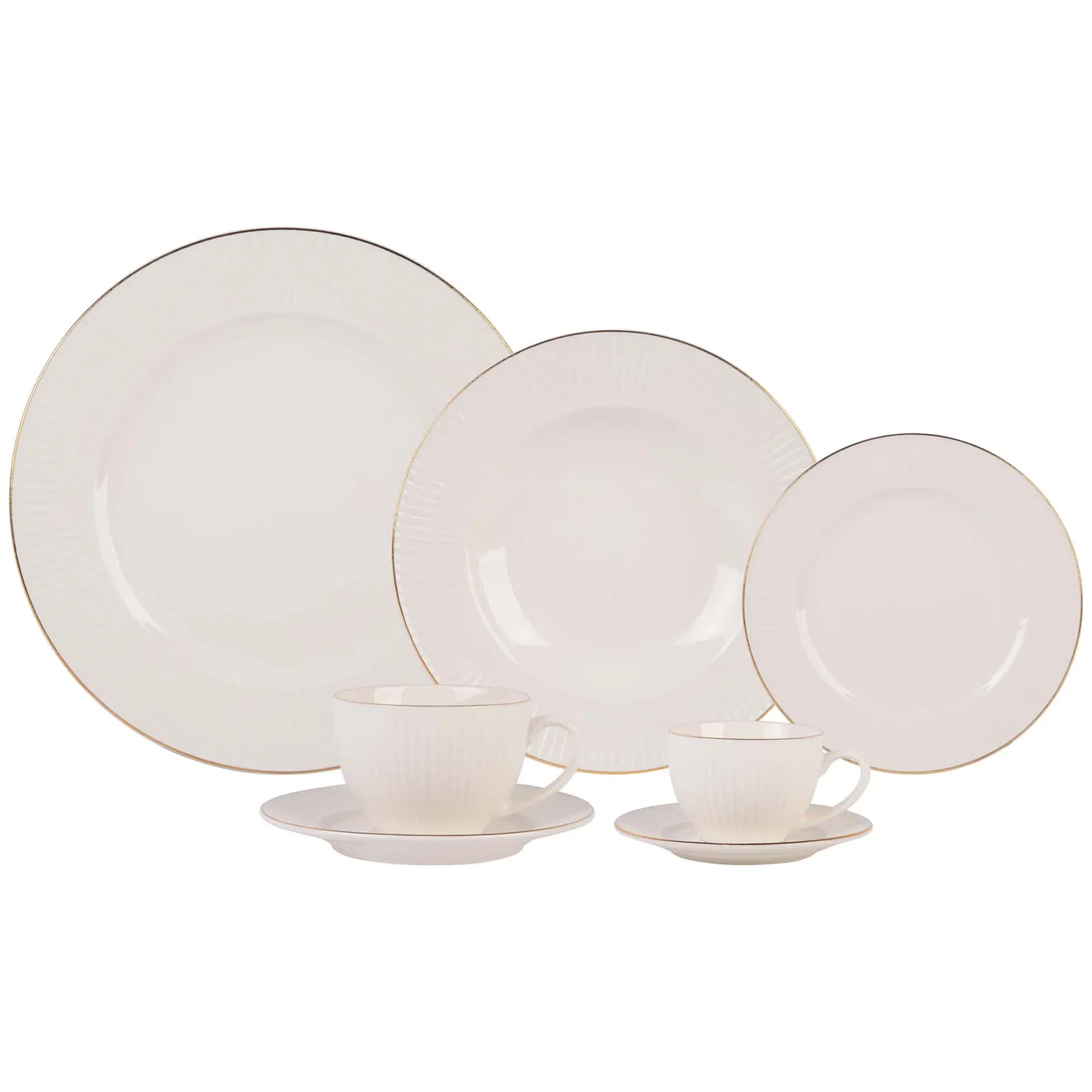 Aparelho de Jantar 42 Peças Lavish em Porcelana L´hermitage Branco