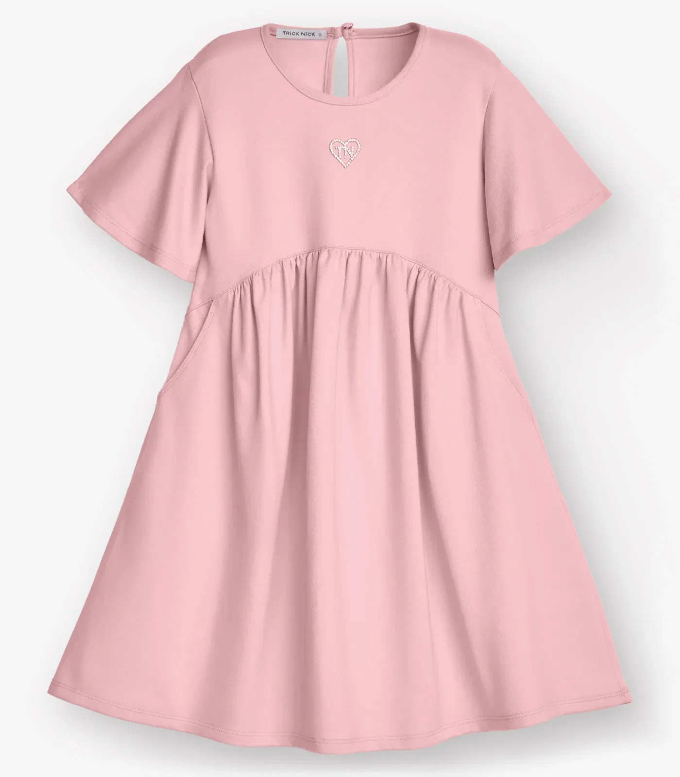 Vestido Moletinho Denim Menina Trick Nick Rosa