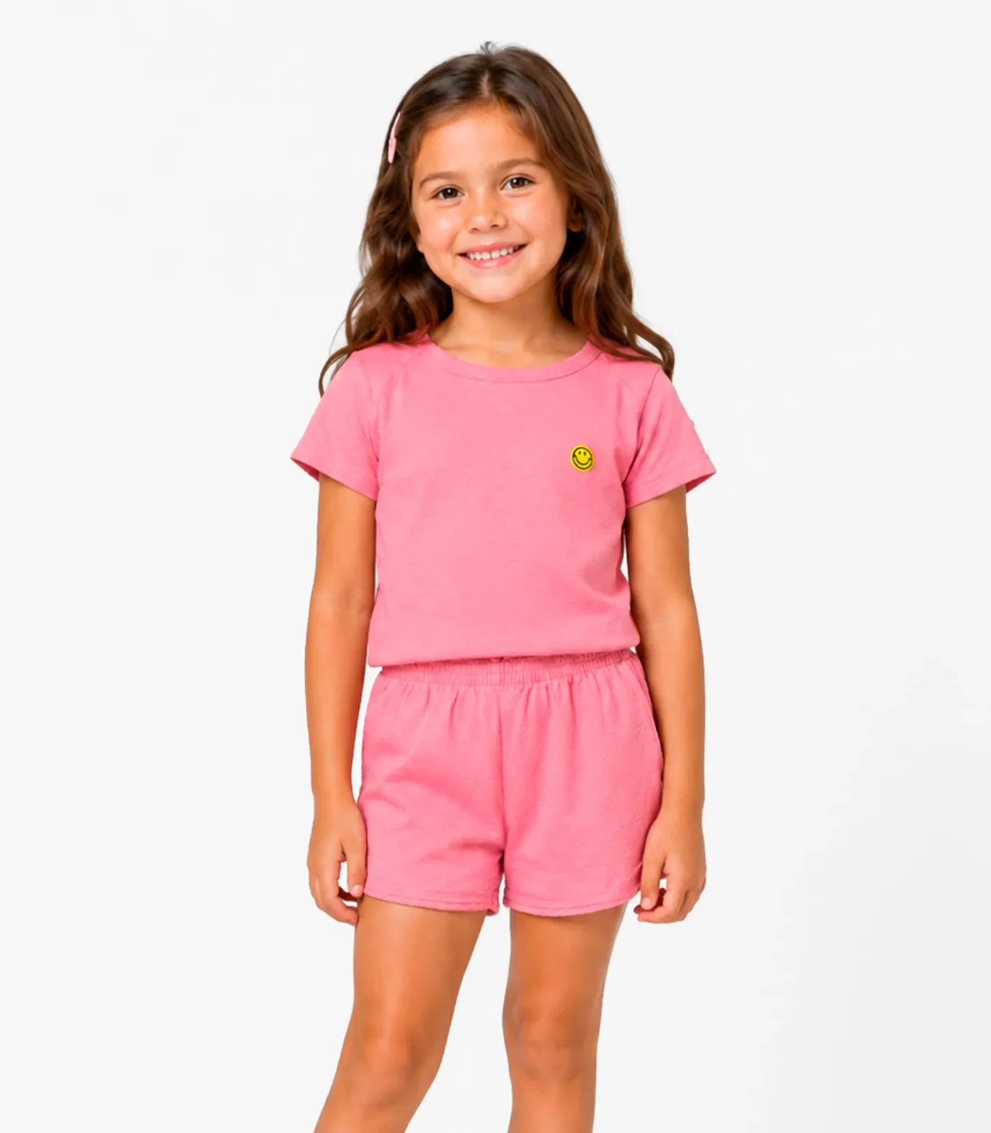 Conjunto Blusa Com Shorts Infantil Select Rosa