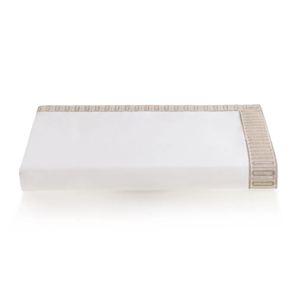 Capa de Duvet 300 Fios Cetim Mantova Branco / Nocciola
