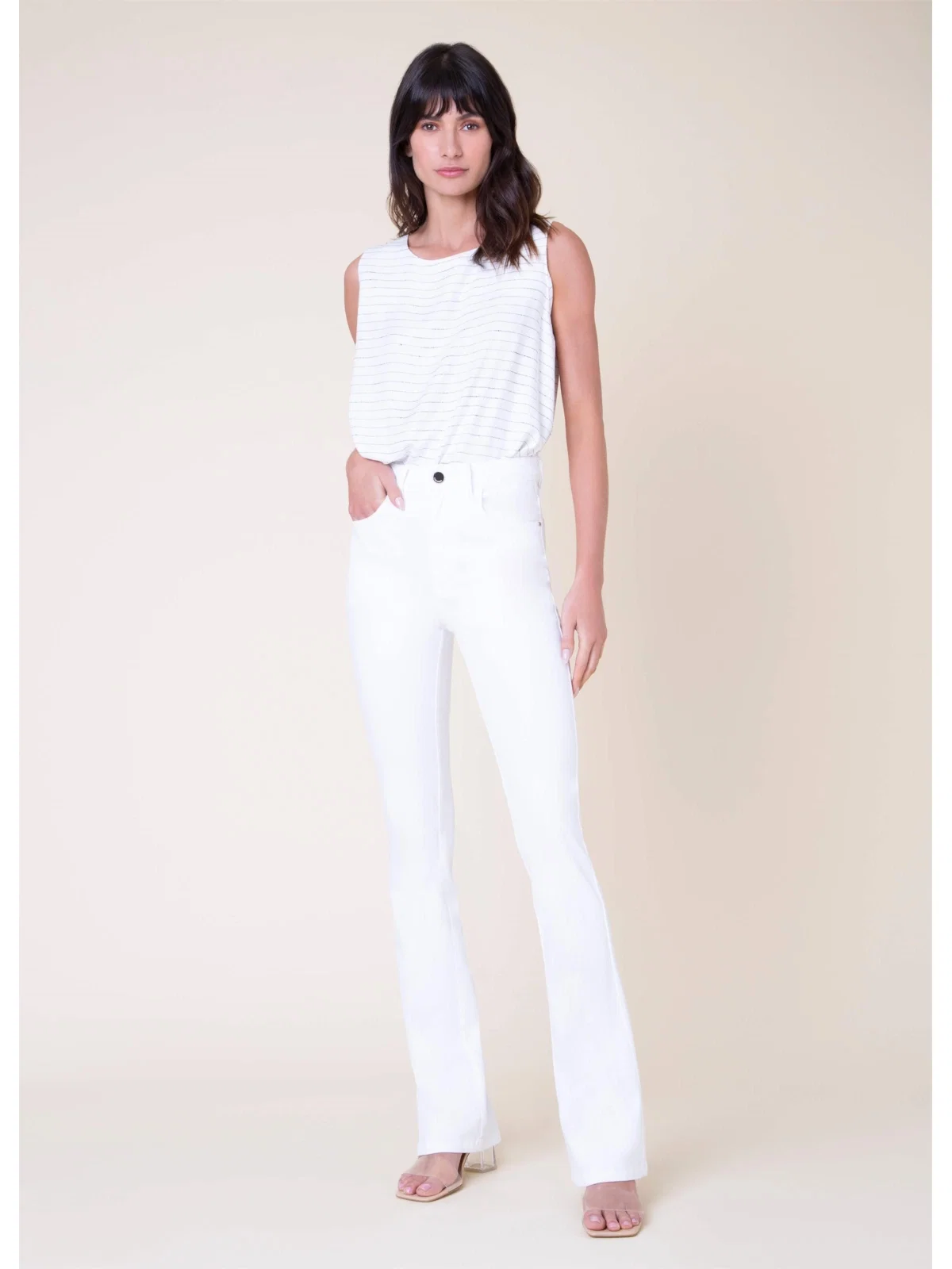 Calça Color Modal Flare Branco