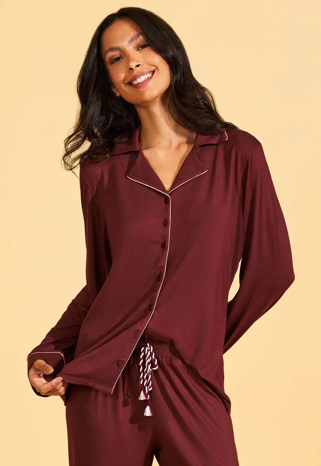Pijama Americano Longo de Viscose Stretch Recco — imagem 1