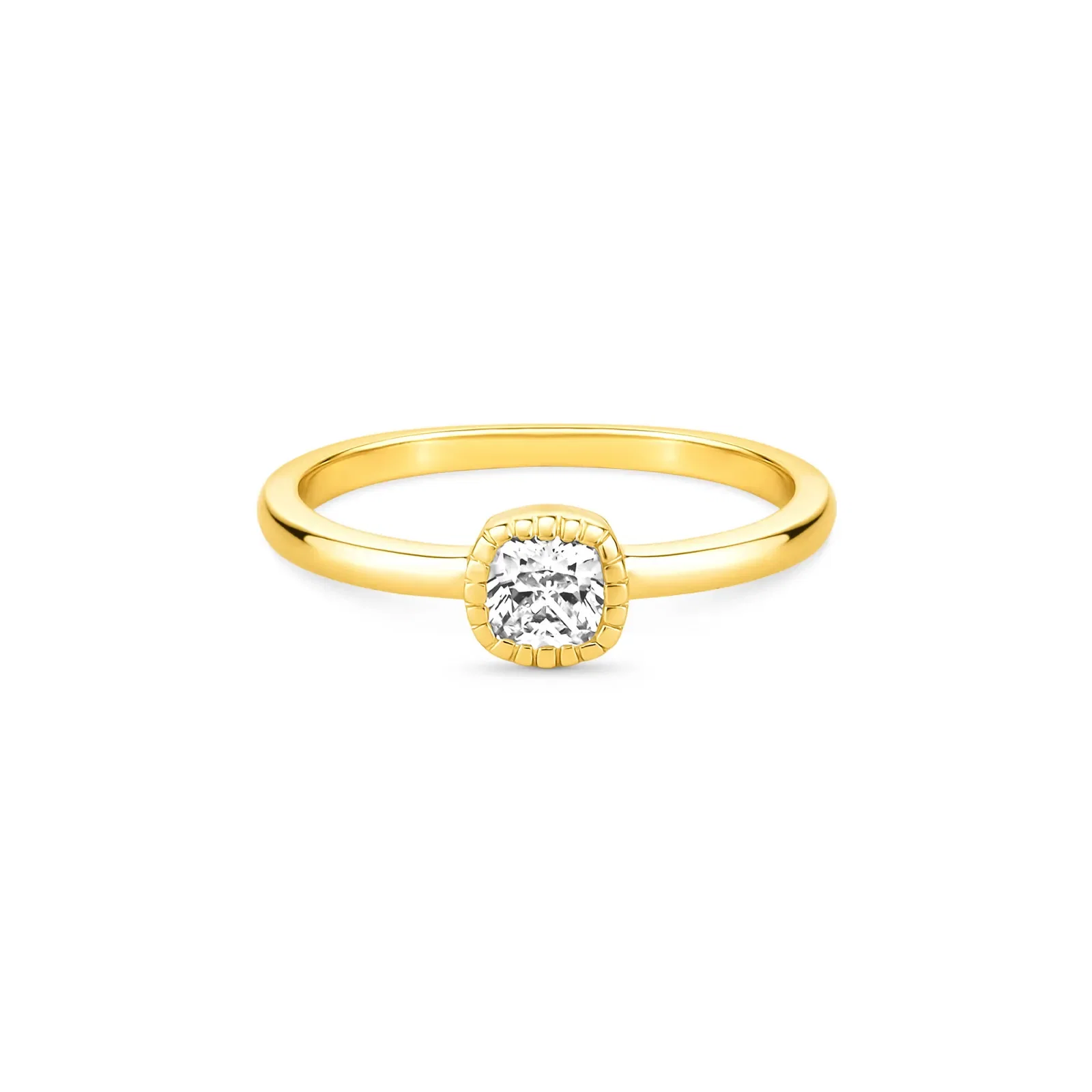 Anel Life Una II em Prata 925 com Banho de Ouro Amarelo 18k e Pedras Incolores — imagem 1