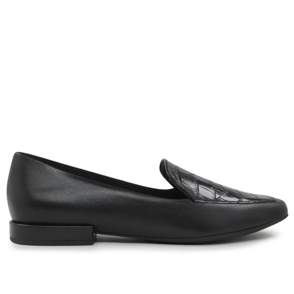 Slipper Couro Preto Croco