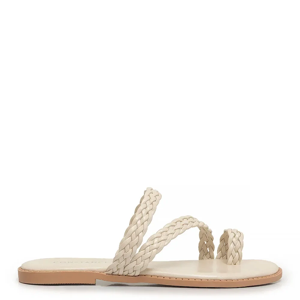 Rasteira Off White Tiras Trançadas — imagem 1
