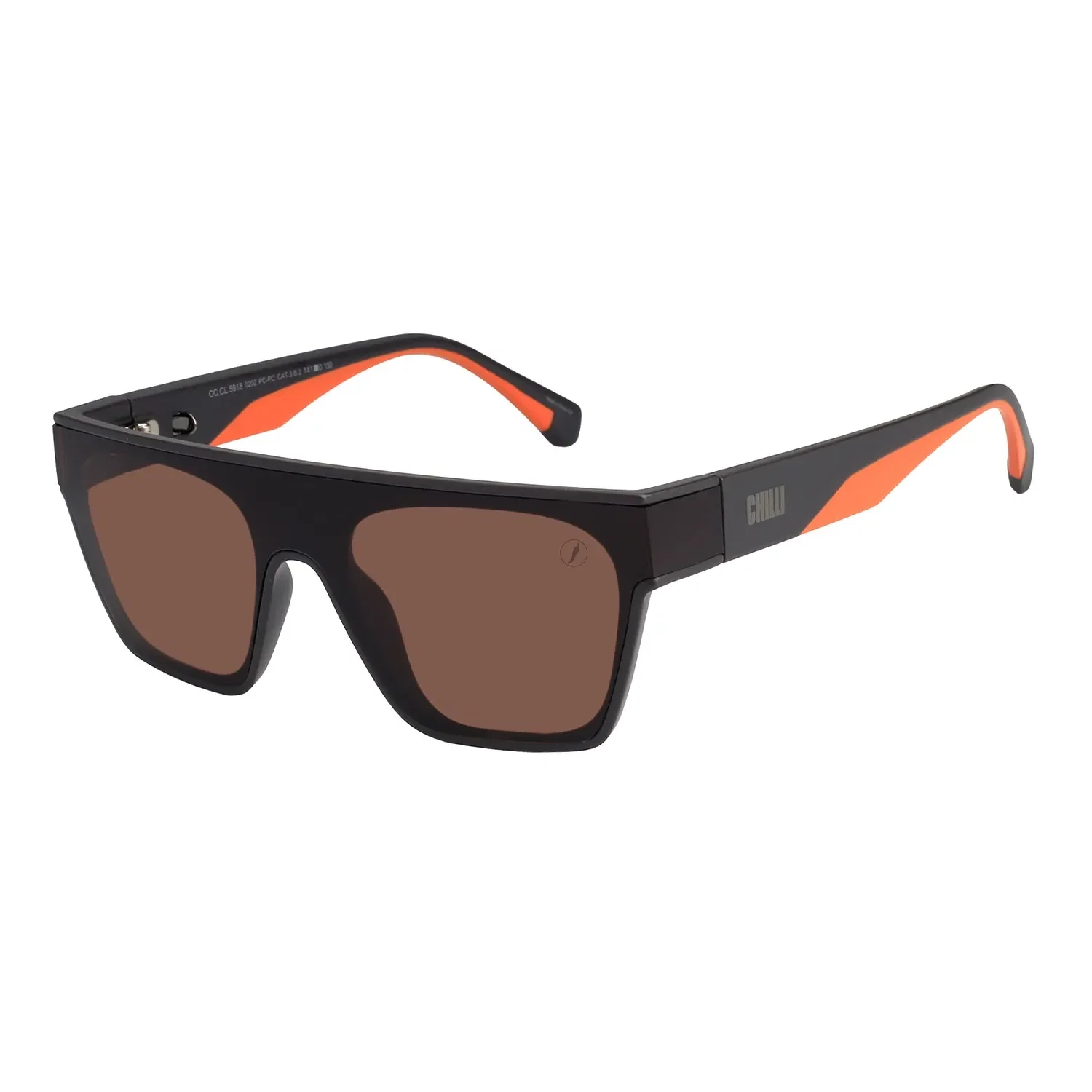 Óculos de Sol Masculino Bended Lenses Quadrado Marrom — imagem 1