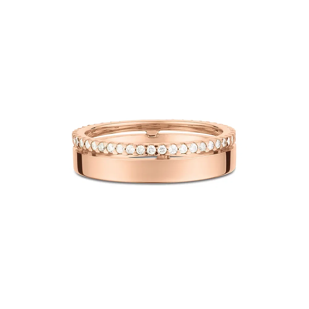 Aliança Love Me em Ouro Rosé 18k com Diamante 0,27ct, 5mm