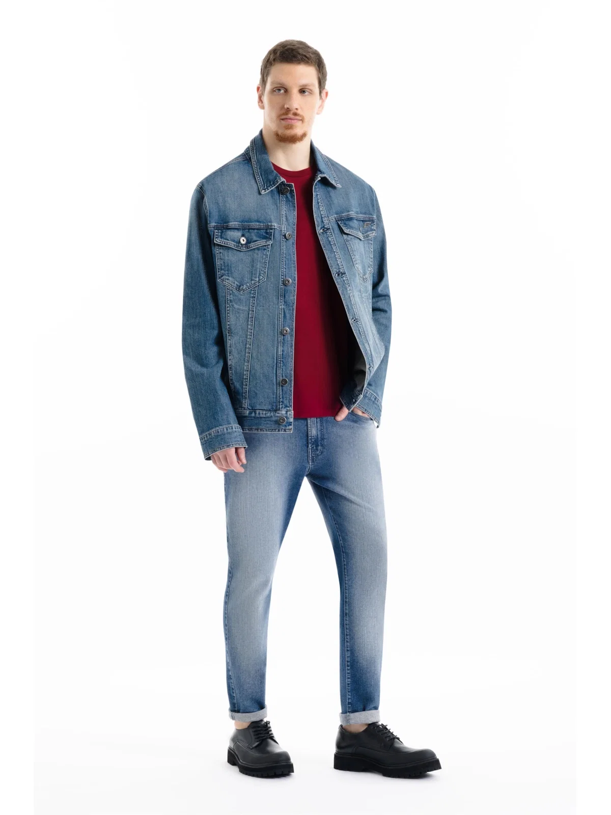 Calça Dark Indigo Elastic Skinny 1906-Lav.Claro C/Used — imagem 1