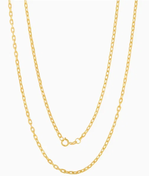 Corrente Cadeado Curta em Ouro Amarelo 18k, 60cm — imagem 1