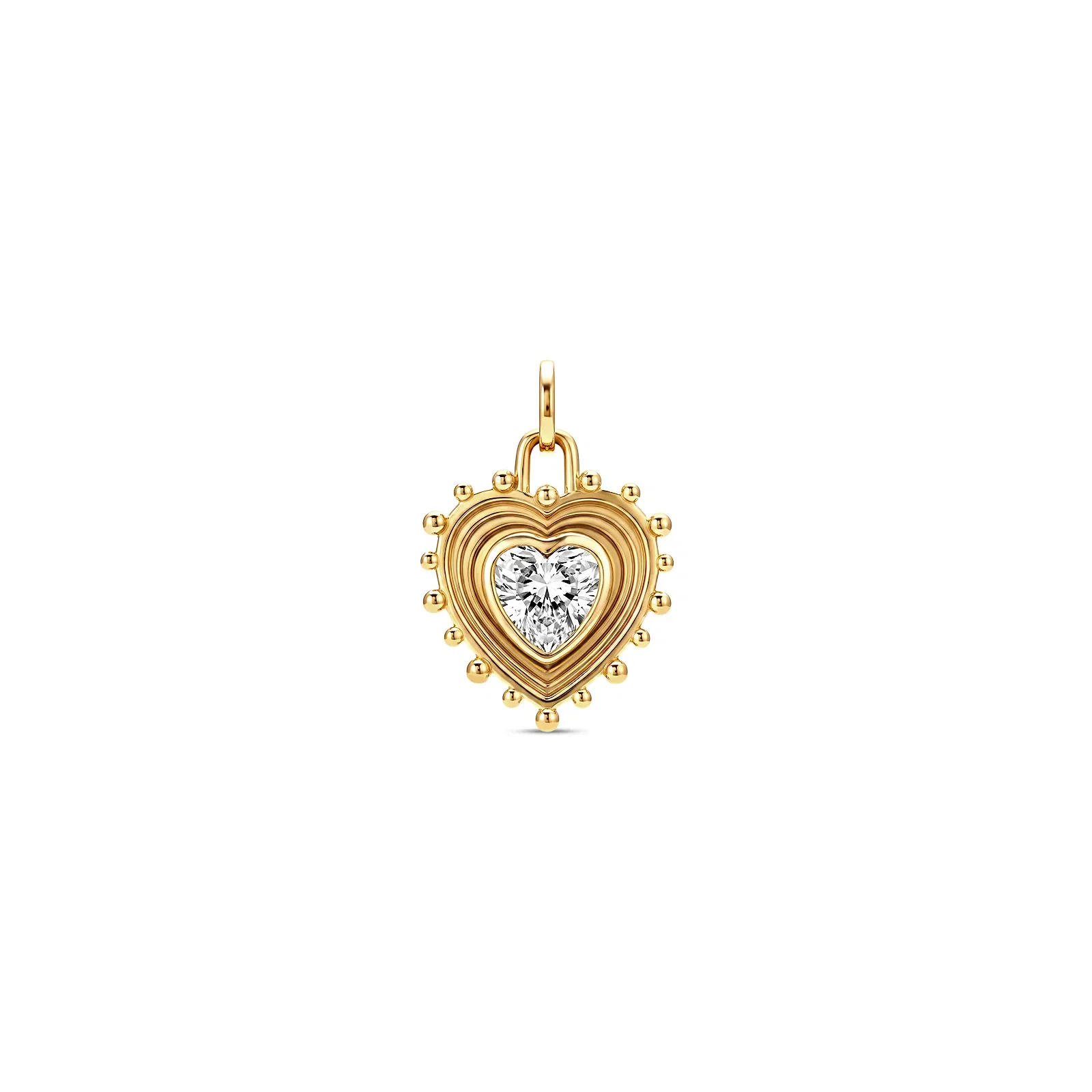 Pingente Life Intenção Coração em Prata 925 com Banho de Ouro Amarelo 18k e Zircônia Incolor — imagem 1
