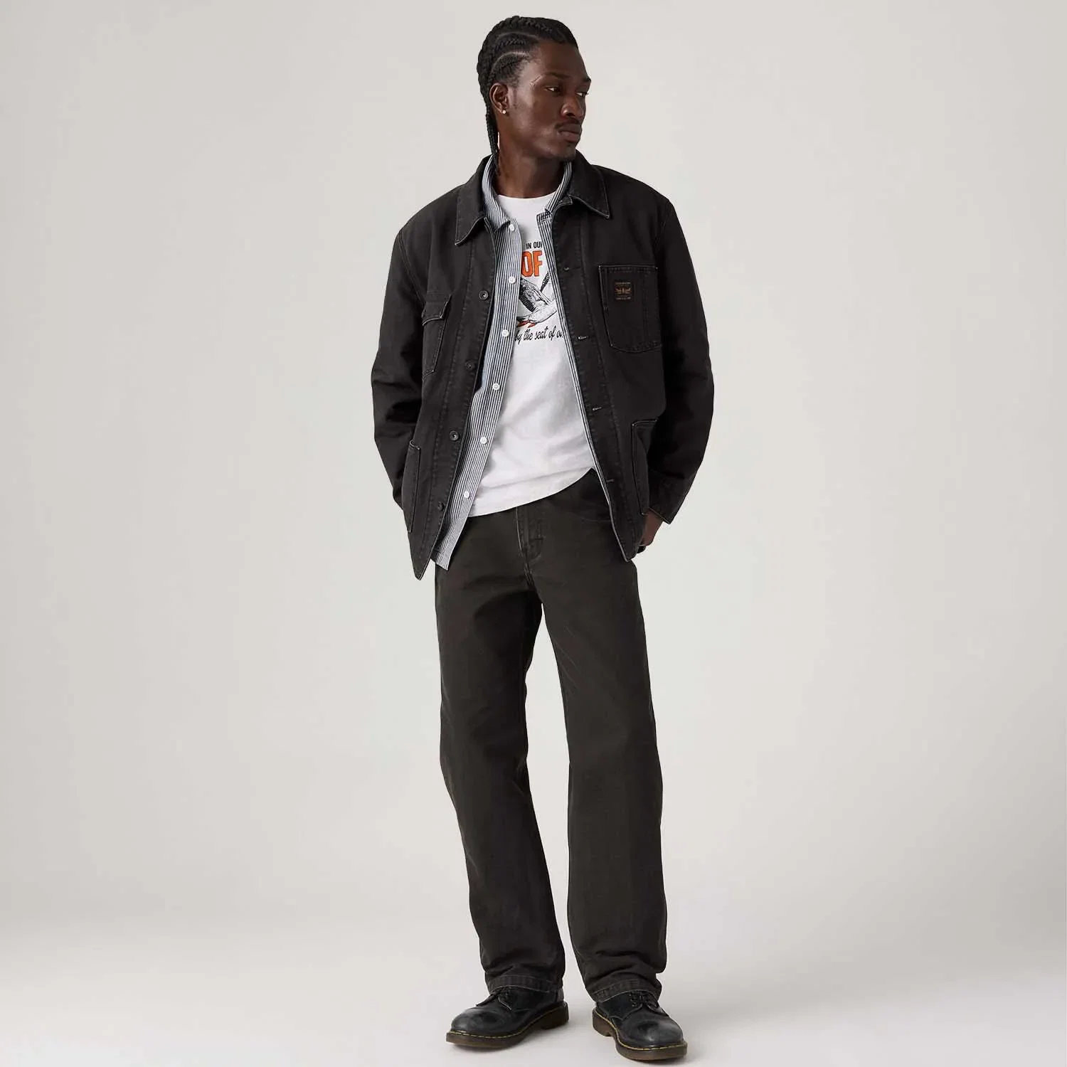 Calça Jeans Levi's® 568® Loose Straight Carpenter Preto — imagem 1